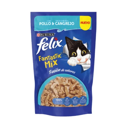 Pouch Felix Fantastic Mix con Pollo y salsa sabor a Cangrejo
